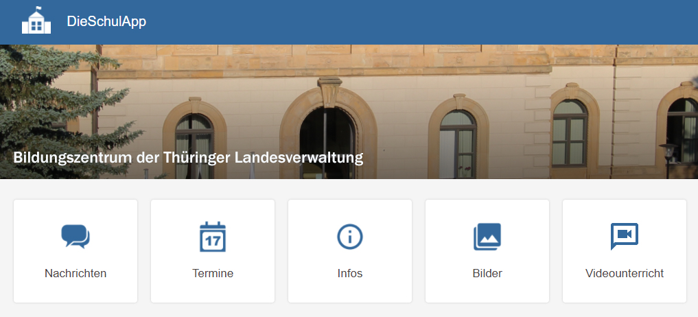 Ansicht Startseite DieSchulApp